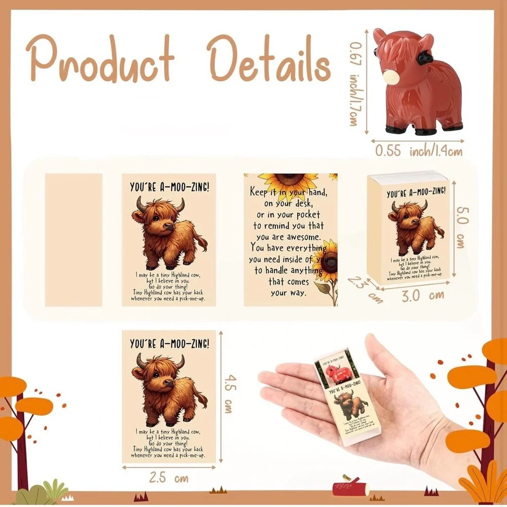 $2 Cute Highland Cow Figurine Gift New $2 WITH ANY $10 Order Or More
